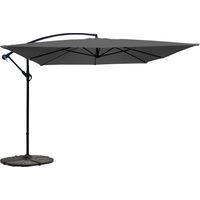 Parasol déporté 3x3m et 4 dalles à lestées gris