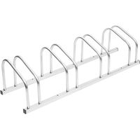 Vidaxl – Porte-vélos pour 4 vélos en acier galvanisé – Résistant à la corrosion – Design au sol pour gain de place – Installation antivol incluse
