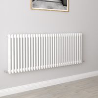 AICA Traditional Radiator Central Heating Cast Iron Style 2 Column Horizontal 600x1460mm White