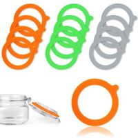 Lot de 12 Joint Bocaux Joints Caoutchouc D'éTanchéIté de Bocal Rondelles Bocaux de Remplacement pour Bocal à Clip- 70 X 95 mm (Blanc/Orange/Gris)