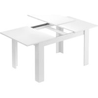 Dmora – Table extensible 140/190x90 cm – Système d'ouverture pratique – Structure en bois lamellé – Accueille jusqu'à 8 personnes – Blanc