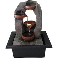 Arum Lighting – Fontaine d'intérieur LED EWEKA 39 cm – Cascade Feng Shui en résine – Pompe silencieuse avec réglage intensité – Bac à eau inclus