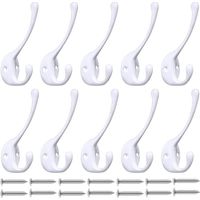 CCYKXA Kleiderhaken für die Wand – Robuster Kleiderbügel (10er-Pack), Premium-Wandhaken, rostfreie Metall-Wandhaken, Kleider- und Huthaken für Flur, Eingangsbereich