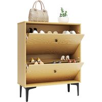 SONNI Zapatero de 2 Puertas Zapatero de Entrada con Puerta Plegable 95x30x80cm Color Madera Original