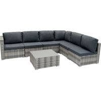 Rattan Modular 7 Piece Furniture Set - Grey