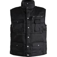 Gilet multipoches hiver noir – Col officier – Tissu 80% polyester, 20% coton – Protège-reins – 5 poches pour manutention et logistique – Idem Production