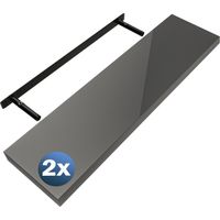Set di 2 mensole sospese Set of 2 High Gloss Grey (en), 90cm (de)