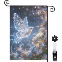 Drapeau de jardin Welcome hibiscus brillant 30 x 45 cm décoration terrasse et cour