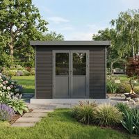 Casetta da giardino in legno composito Onyx 33 - 9m² - Grigio