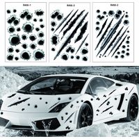 3 Sheets Bullet Holes and Claw Maks Ca Stickes Auto Body Side Decal Vinyl Modified Decal Decoation fo Spot SUV Motocycles Skateboad Laptop