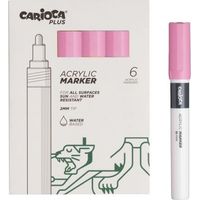 Carioca plus pack de 6 Acrylmarker - Spitze 2mm --- rosa Farbe