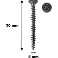 100 Stück Holzschrauben, TF, Stahl verzinkt, 5 x 30 mm