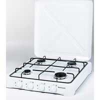 RAVANSON K-04T GAZ AVEC 4 BRÛLEURS À GAZ 6,46 KW 49,5 X 54,0 CM COUVERCLE MÉTALLIQUE ET BOÎTIER EN MÉTAL BLANC