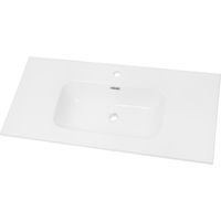 Lavabo ad incasso in ceramica bianco lucido per mobili bagno misure 91x46 cm - confezione 1