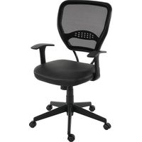 Fauteuil/chaise de bureau Seattle, charge 150kg, similicuir - noir, avec accoudoirs