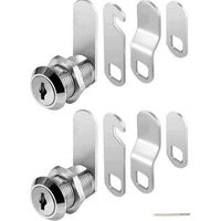 pair Serrure pour boîte aux lettres, serrure métallique pour armoire, avec cylindre de serrure, 4 clés, 4 plaques de verrouillage différentes pour tiroir de boîte aux lettres, lot de 2 (16 mm)