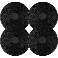 vhbw 4x Filtres à charbon actif compatible avec PKM RH-9999 / 450, RH-9090 / 400 hotte aspirante - 17,5 cm