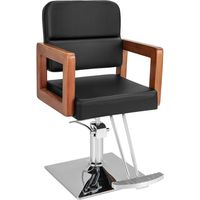 Costway – Fauteuil de coiffure hydraulique rotatif 360° – Hauteur réglable 50-65 cm – Accoudoirs en bois – Charge 150 kg – Design ergonomique