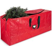 Artificial Christmas Tree Storage Bag, Garden Garbage Trash Bag Anti-UV Waterproof Large Zippered Bag with Carry Handles, Red1223451cm