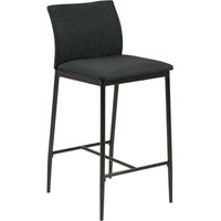 Sgabello basso Demina, grigio, imbottito, poggiapiedi 90,5 cm