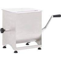 Vidaxl – Mélangeur de viande manuel 20 kg – Acier inoxydable – Boîte de vitesse intégrée – Arbre à lame pour mélange uniforme
