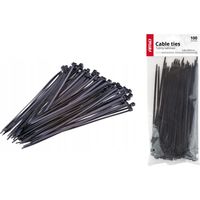 Cintas para bridas de cables negras de 4,8 x 350 mm - 100 unidades AMIO-02157