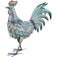 Metallene Hahnenfigur, rustikale Dekoration mit einzigartigen Details