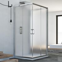 Mampara de ducha 3 lados vidrio impreso h 185 mod. Junior Trio 75x70x75 cm rectangular