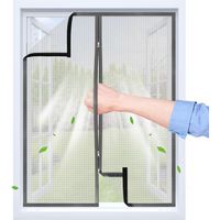 Selbstklebendes Moskitonetz mit Reißverschluss 70 x 100 cm Transparenter Klettverschluss und atmungsaktives PP-Gewebe Wiederverwendbar und waschbar Verschiedene Größen Hellgrau