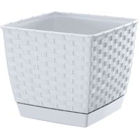 Maceta cuadrada Ratolla - blanca - PP-DRLK165B