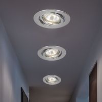 Spot de plafond lampe encastrable spot encastrable plafonnier lampe de salon, métal chromé rond, douille GU10, D 9,7 cm, lot de 3