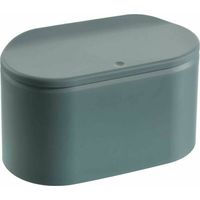 PinkTabletop Trash Can with Push Lid, Mini Table Trash Can, Desktop Compact Design Cosmetic Bin for Kitchen Office (Green)
