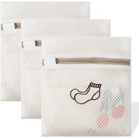 3 sacs filets à linge pour machine, maille fine, fermeture éclair, pour délicats, lingerie, chaussures, 18x20 cm.
