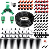 1 kit irrigation goutte à goutte, 40 m, complet avec raccords et goutteurs, pour potager et jardin domestique