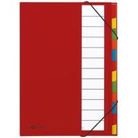 Ordnungsmappe Deskorganizer Premium DIN A4 225g/m² Karton Polypropylenfolie kaschiert Farbe: rot Farbe des Fächerblocks: mehrfarbig 12 Fächer
