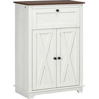 Armario Aparador Almacenaje Puertas Dobles Cajón Estante Ajustable 60x30x87.4 cm Blanco