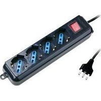 Atlantis P011-SL3004P-B Ciabatta Elettrica 4 Prese Schuko ITA Bipasso 16A 2500W Spina IEC UPS colore Nero
