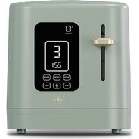 Cello Digital 2 Slice Toaster with One Touch Ghost Panel, Toast Timer and Bagel