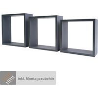Wandregal-Set quadratisch in Grau