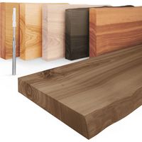 LAMO Manufaktur Wandregal Bücherregal Invisible mit Würth Wandbefestigung, Komplett-Set, 40mm starke Massivholzplatte