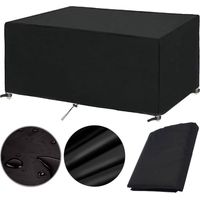 Funda para muebles de jardín 200 x 100 x 75 cm, 420 D, Oxford, color negro, rectangular, lona protectora para muebles de exterior, impermeable, resistente al viento, a los rayos UV y al frío.