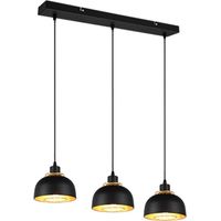 Suspension métal PUNCH noire/or 3xE27 IP20 RL R30813032