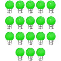 Lot de 18 ampoules Led Vert B22 Incassables - Guirlandes guinguette - Culot baïonnette