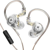 KZ EDX Pro in-Ear Stage Monitor Headphone Dual Magnetic Dynamic Unit Earphone Shock Bass Earbuds wit-With Mic-White