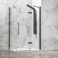 Box doccia 90x130 telaio nero porta battente KT5000N kamalu
