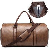 sac voyage êtements en cuir pour homme avec compartiment chaussures Sac de voyage convertible costum