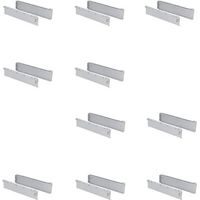 Lot de 10 tiroirs de cuisine Ultrabox, hauteur 118mm, profondeur 450mm, Acier, Gris métallisé - talla