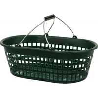 Cesto da giardino 15 kg ovale verde con doppio manico pieghevole