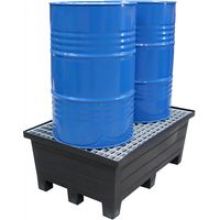 Contenitore di contenimento in acciaio con griglia galvanizzata per 2 fusti - Capacità 240 L - 550kg - BRLECOG240/390008F