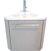 ONDEE ZEN - Lave-mains d'angle NINO - 53cm - Taupe - Laqué - Livré en kit